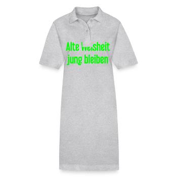 Old wisdom, stay young – cheerful saying - Stanley/Stella PAIGER Organic Women’s Polo Dress - heather grey - Front