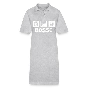 Prénom Bosse - Robe polo bio PAIGER Stanley/Stella Femme - gris chiné - Devant
