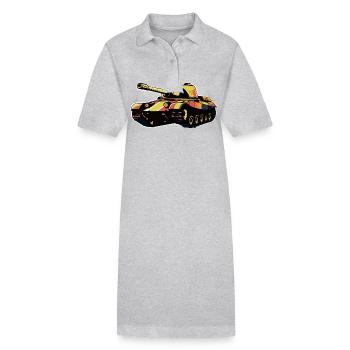 Panzer Kampfpanzer Panzerkampfwagen Panzerfahrer - Stanley/Stella Frauen Bio-Polokleid PAIGER - Grau meliert - Vorne