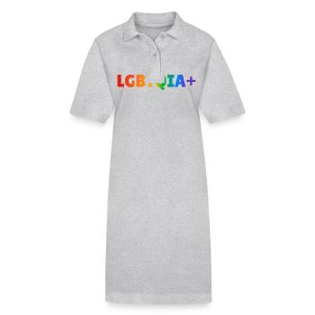 Regenbogen-LGBTQIA plus Gay Pride - Stanley/Stella Frauen Bio-Polokleid PAIGER - Grau meliert - Vorne