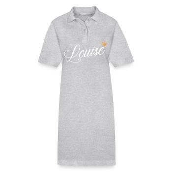 Louise Name für Frauen Kinder Kleinkinder - Louise - Stanley/Stella Frauen Bio-Polokleid PAIGER - Grau meliert - Vorne