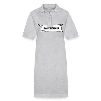 Sprechblase Bauzeichner - Stanley/Stella Frauen Bio-Polokleid PAIGER - Grau meliert - Vorne