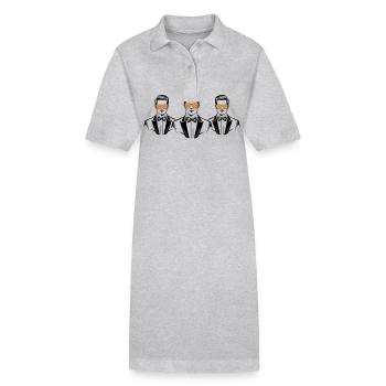 L’équipe de l’enterrement de vie de garçon et de garçon - Robe polo bio PAIGER Stanley/Stella Femme - gris chiné - Devant