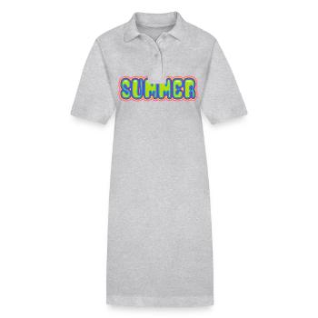 Été - soleil - vacances - bonne humeur - Robe polo bio PAIGER Stanley/Stella Femme - gris chiné - Devant