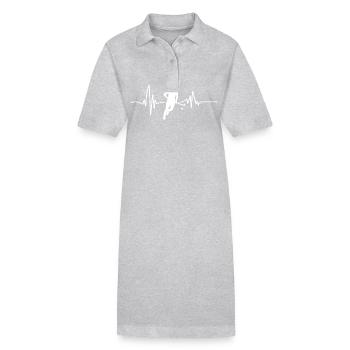 Field Hockey Players Heartbeat Field Hockey - Stanley/Stella PAIGER Organic Women’s Polo Dress - heather grey - Front