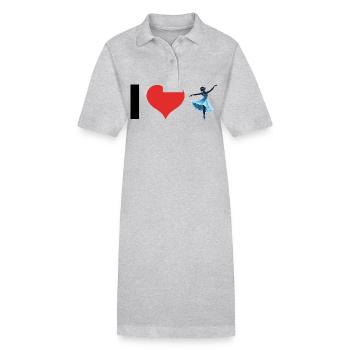 J’aime la danse classique - Autocollant sportif - Robe polo bio PAIGER Stanley/Stella Femme - gris chiné - Devant