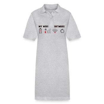 Mein schlimmster Albtraum Lustiges T-Shirt für Nerd-Geek und - Stanley/Stella Frauen Bio-Polokleid PAIGER - Grau meliert - Vorne