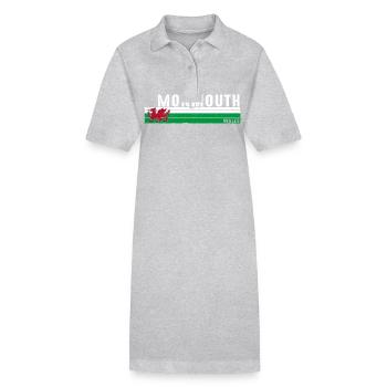 Monmouth: Retro-Design aus Wales für stolze walisische Fans - Stanley/Stella Frauen Bio-Polokleid PAIGER - Grau meliert - Vorne