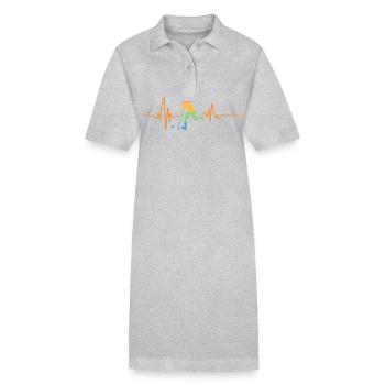 Field Hockey Players Heartbeat Field Hockey - Stanley/Stella PAIGER Organic Women’s Polo Dress - heather grey - Front