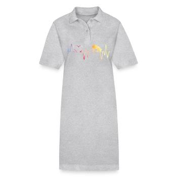 Herzschlag Schwein - Stanley/Stella Frauen Bio-Polokleid PAIGER - Grau meliert - Vorne