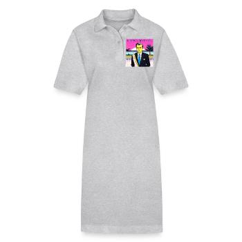 Je suis le chef, fin de l’histoire - Robe polo bio PAIGER Stanley/Stella Femme - gris chiné - Devant