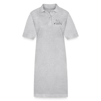 Stick figure family - Stanley/Stella PAIGER Organic Women’s Polo Dress - heather grey - Front