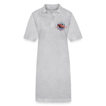 World Champion speedway vintage - Robe polo bio PAIGER Stanley/Stella Femme - gris chiné - Devant