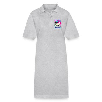 Llama Beach - Robe polo bio PAIGER Stanley/Stella Femme - gris chiné - Devant