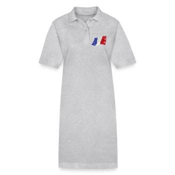 Frankreich ✅ Frankreich Flagge ✔ - Stanley/Stella Frauen Bio-Polokleid PAIGER - Grau meliert - Vorne