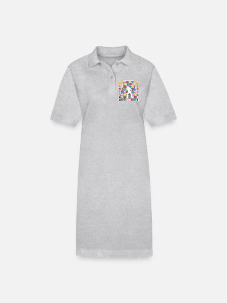 Retro - Disco - Tanzen - 70er Jahre - Stanley/Stella Frauen Bio-Polokleid PAIGER - Grau meliert