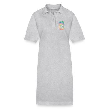 Bunte Hippie Van Friedenssymbol Hippie - Stanley/Stella Frauen Bio-Polokleid PAIGER - Grau meliert - Vorne
