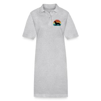 Basset Fauve De Bretagne Dog Silhouette Vintage Su - Robe polo bio PAIGER Stanley/Stella Femme - gris chiné - Devant