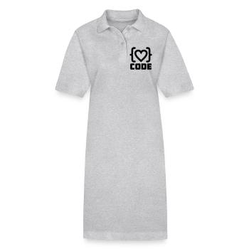 Heart programmer code logo with text CODE - Stanley/Stella PAIGER Organic Women’s Polo Dress - heather grey - Front