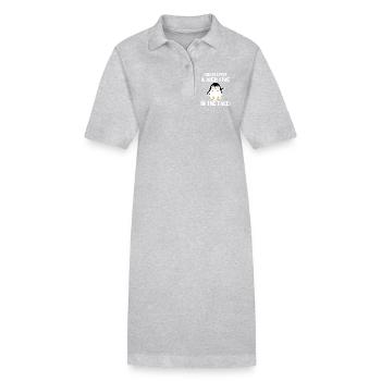 Cool Statement Tier Vogel Pinguin Antarktis - Stanley/Stella Frauen Bio-Polokleid PAIGER - Grau meliert - Vorne