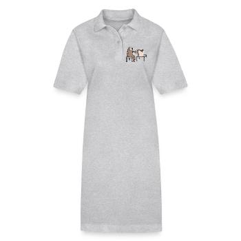 Mammifère lève-tard paresseux Maman paresseux - Robe polo bio PAIGER Stanley/Stella Femme - gris chiné - Devant
