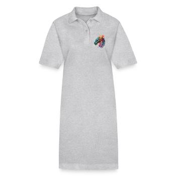 Aquarelle Dragon - Robe polo bio PAIGER Stanley/Stella Femme - gris chiné - Devant