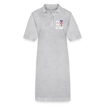 Liban et Grande-Bretagne 100% Genius Flag - Robe polo bio PAIGER Stanley/Stella Femme - gris chiné - Devant