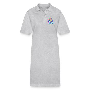 Tête de Dragon Arc-en-ciel - Robe polo bio PAIGER Stanley/Stella Femme - gris chiné - Devant