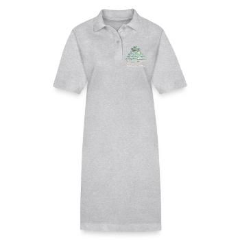 Château d’Osaka-jo, Dessin, Dessin à la main, Japon - Robe polo bio PAIGER Stanley/Stella Femme - gris chiné - Devant