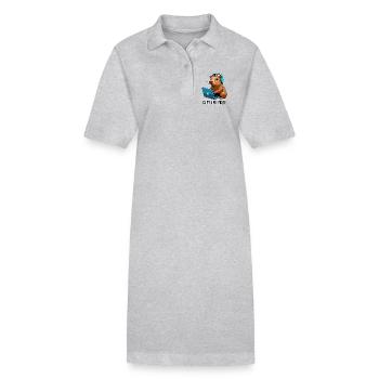 Capybara with Joke Capy and Paste - Stanley/Stella PAIGER Organic Women’s Polo Dress - heather grey - Front