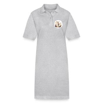 Aquarelle fauve - Robe polo bio PAIGER Stanley/Stella Femme - gris chiné - Devant
