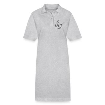 Sois heureux maintenant! - Robe polo bio PAIGER Stanley/Stella Femme - gris chiné - Devant