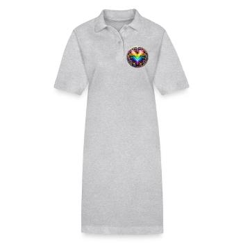 Coeur arc-en-ciel métallique - Robe polo bio PAIGER Stanley/Stella Femme - gris chiné - Devant
