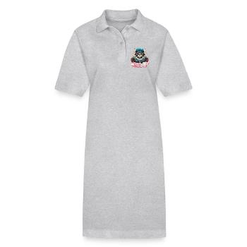 Maine Coon Katze cool Was geht Gangster Geschenk - Stanley/Stella Frauen Bio-Polokleid PAIGER - Grau meliert - Vorne