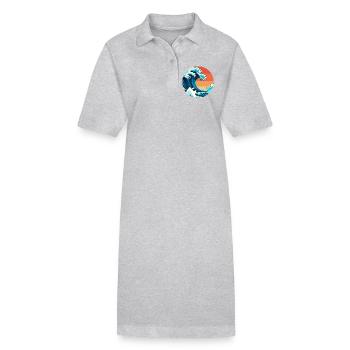 Japanische Welle - Stanley/Stella Frauen Bio-Polokleid PAIGER - Grau meliert - Vorne
