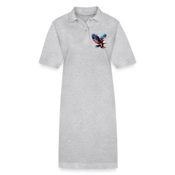Adler Flagge USA USA Amerikanisch - Stanley/Stella Frauen Bio-Polokleid PAIGER - Grau meliert - Vorne