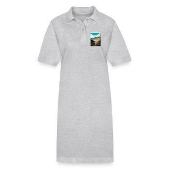 Péninsule de Gower Anob Affiche de voyage Souvenir WPA - Robe polo bio PAIGER Stanley/Stella Femme - gris chiné - Devant