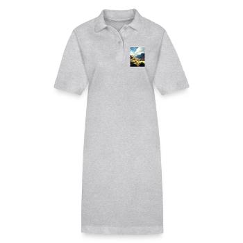Clwydian Range Anob Vintage Reiseposter Souvenir - Stanley/Stella Frauen Bio-Polokleid PAIGER - Grau meliert - Vorne