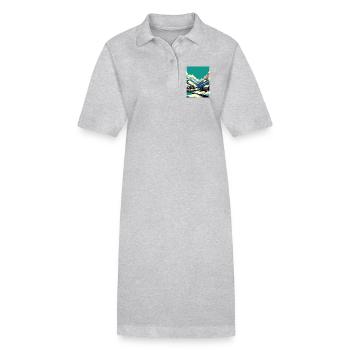 Verbier Ski Resort Mountain Switzerland Travel WPA - Stanley/Stella Frauen Bio-Polokleid PAIGER - Grau meliert - Vorne