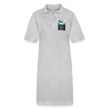 Vail Ski Resort Colorado Reiseposter Souvenir - Stanley/Stella Frauen Bio-Polokleid PAIGER - Grau meliert - Vorne