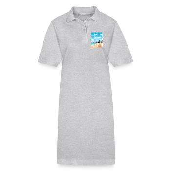 Manhattan Beach California Travel Poster Souvenir - Stanley/Stella PAIGER Organic Women’s Polo Dress - heather grey - Front