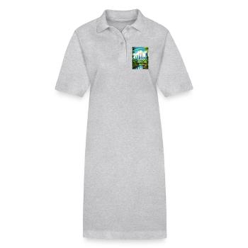 Kuala Lumpur Malaysia Reiseposter Souvenir WPA - Stanley/Stella Frauen Bio-Polokleid PAIGER - Grau meliert - Vorne