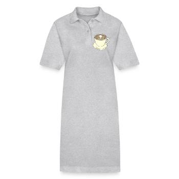 coffee cup - Stanley/Stella PAIGER Organic Women’s Polo Dress - heather grey - Front