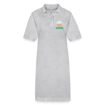 Course sur sentier - Robe polo bio PAIGER Stanley/Stella Femme - gris chiné - Devant