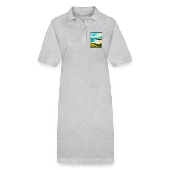 Affichage de voyage de la péninsule de Dingle en Irlande Paysage urbain - Robe polo bio PAIGER Stanley/Stella Femme - gris chiné - Devant