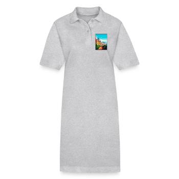 Cagliari Italien Mittelmeer Sonnenaufgang Reiseposter - Stanley/Stella Frauen Bio-Polokleid PAIGER - Grau meliert - Vorne