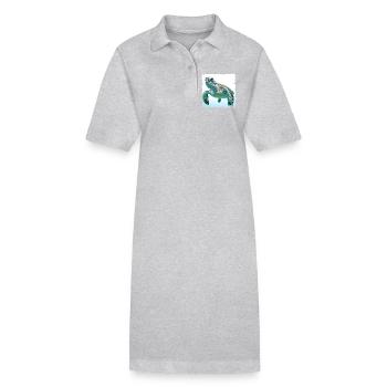 Unterwasser Schildkroeten Nahaufnahme - Stanley/Stella Frauen Bio-Polokleid PAIGER - Grau meliert - Vorne