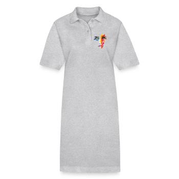 Colour portrait Portrait reduced to the essentials - Stanley/Stella PAIGER Organic Women’s Polo Dress - heather grey - Front