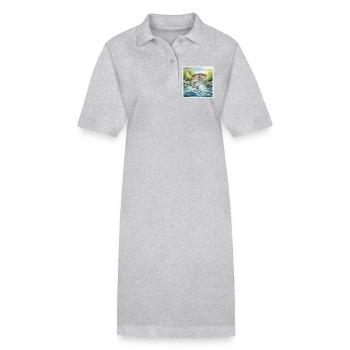 rainbow trout - Stanley/Stella PAIGER Organic Women’s Polo Dress - heather grey - Front