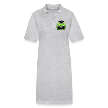 Frosch Schulabschluss Abitur bestanden College süß - Stanley/Stella Frauen Bio-Polokleid PAIGER - Grau meliert - Vorne